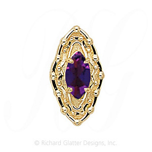 GS389 AMY - 14 Karat Gold Amethyst Slide 